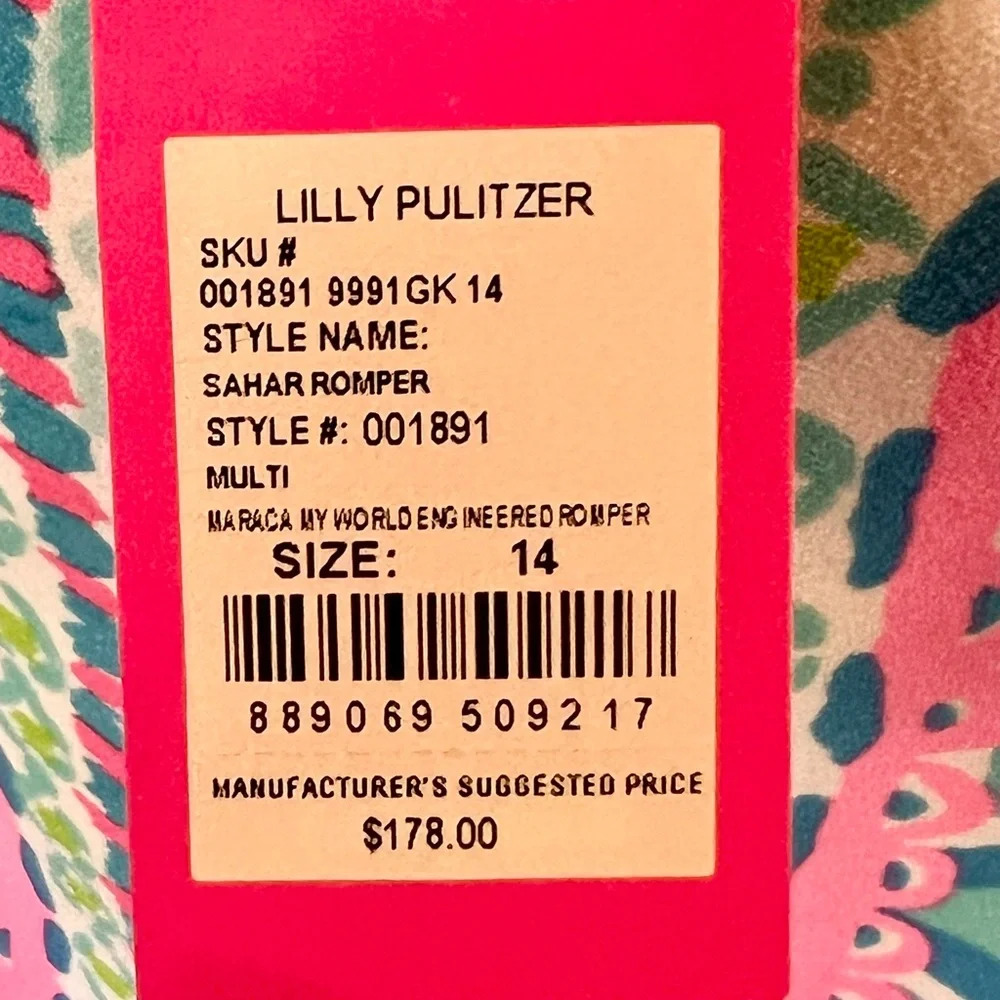 Lily Pulitzer NWT Sahar Romper Size 14 Tropical Print - Picture 5 of 6